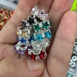 Thick Silver Heart Crystal Large Hole Beads for DIY Pen Charms