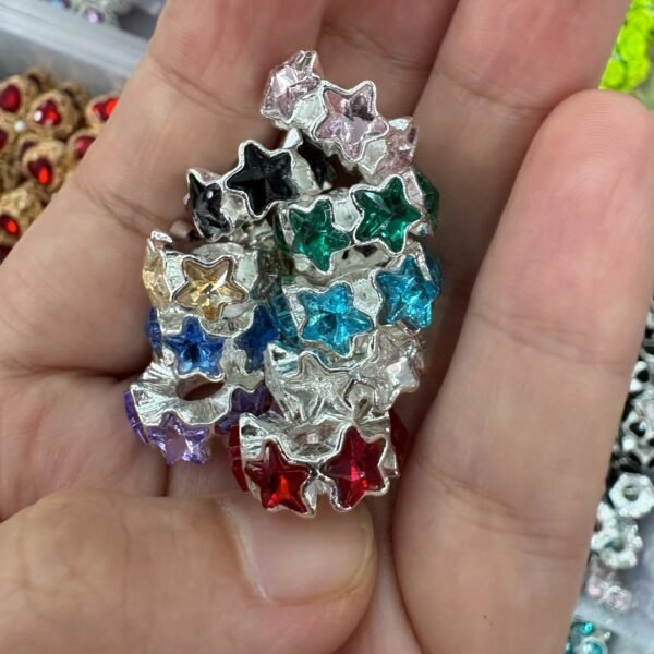 Thick Silver Heart Crystal Large Hole Beads for DIY Pen Charms